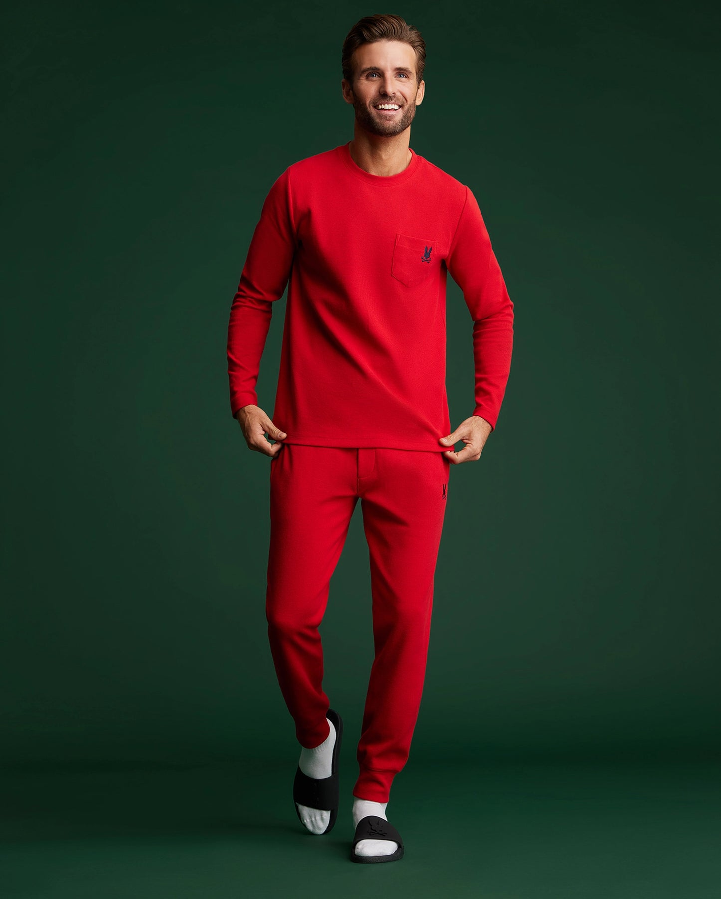 MENS WAFFLE POCKET LONG SLEEVE TEE - B6T672A2CO
