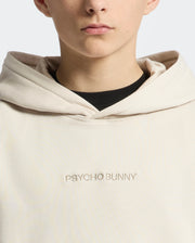 Teen | Kids' Nora Classic French Terry Hoodie in white by Psycho Bunny, featuring a cozy fit, minimalist design, and embroidered logo for a timeless, stylish look.