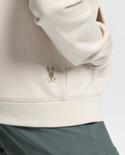 Kids | Kids' Nora Classic French Terry Hoodie in white by Psycho Bunny, featuring a cozy fit, minimalist design, and embroidered logo for a timeless, stylish look.