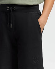 Kids | Kids' Black French terry sweatshorts with a soft feel, elastic waistband, and side pockets for comfort.
