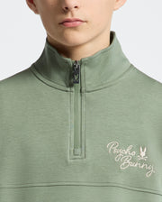 Teen | Kids' Desert 1/4 Mock Zip by Psycho Bunny, featuring a sleek design with an embroidered logo for a modern, stylish look.