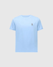 The KIDS CLASSIC CREW NECK TEE by Psycho Bunny, style B0U014B200, is a light blue Pima cotton tee with a small embroidered bunny logo on the left chest against a plain gray background.