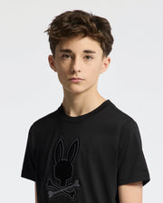Teen | Kids' New Castle Embroidered Graphic Tee by Psycho Bunny, featuring a bold embroidered logo on soft cotton for a stylish and comfortable fit.