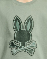 Kids | Kids' New Castle Embroidered Graphic Tee in green by Psycho Bunny, featuring a bold embroidered logo for a stylish, standout look.