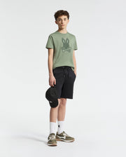Teen | Kids' New Castle Embroidered Graphic Tee in green by Psycho Bunny, featuring a bold embroidered logo for a stylish, standout look.