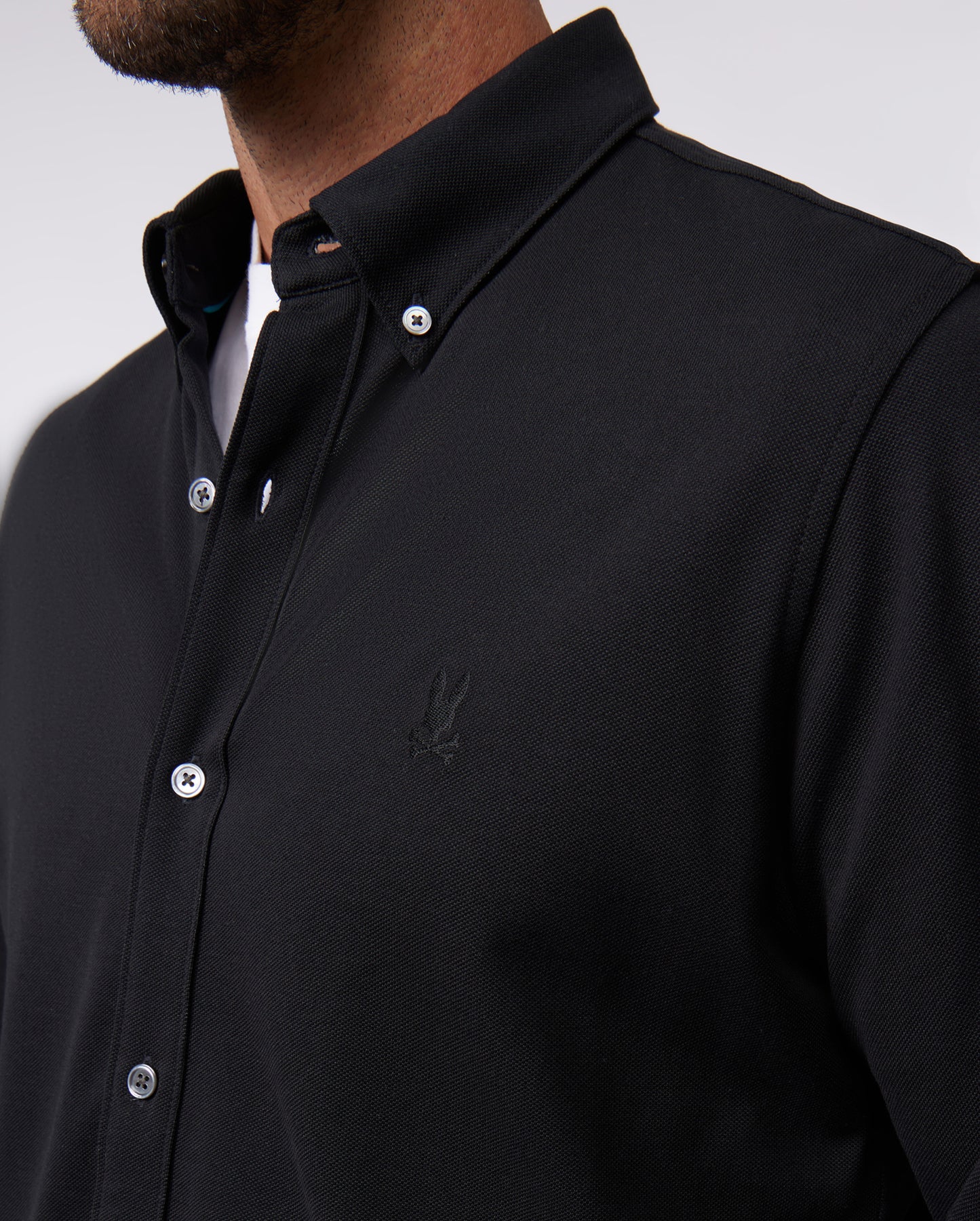MENS ASTOR LONG SLEEVE COTTON PIQUE OXFORD SHIRT - B6C821U1PC