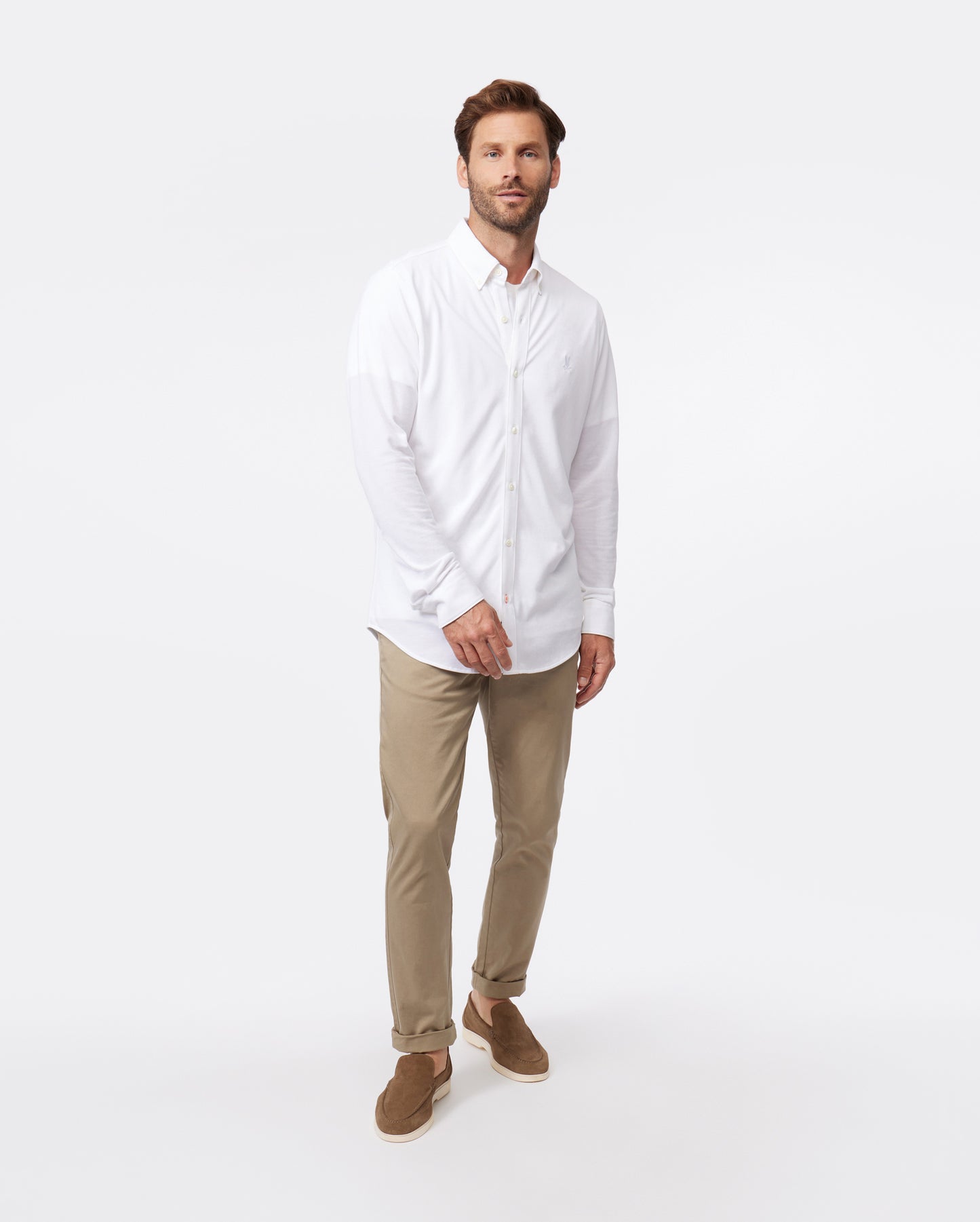 MENS ASTOR LONG SLEEVE COTTON PIQUE OXFORD SHIRT - B6C821U1PC
