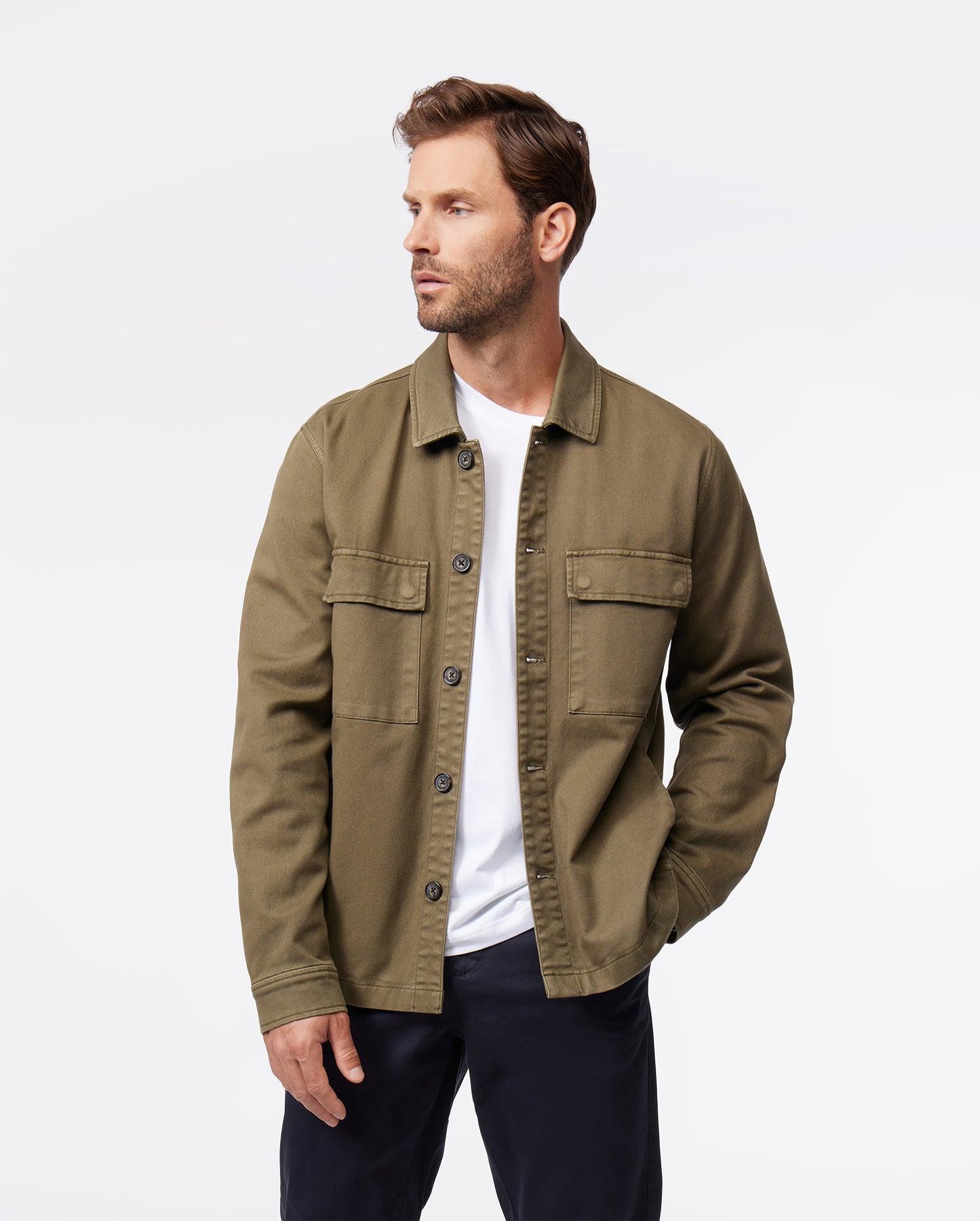 MENS CHESTER TWILL CHORE JACKET WITH EMBROIDERY - B6J387Z1OW