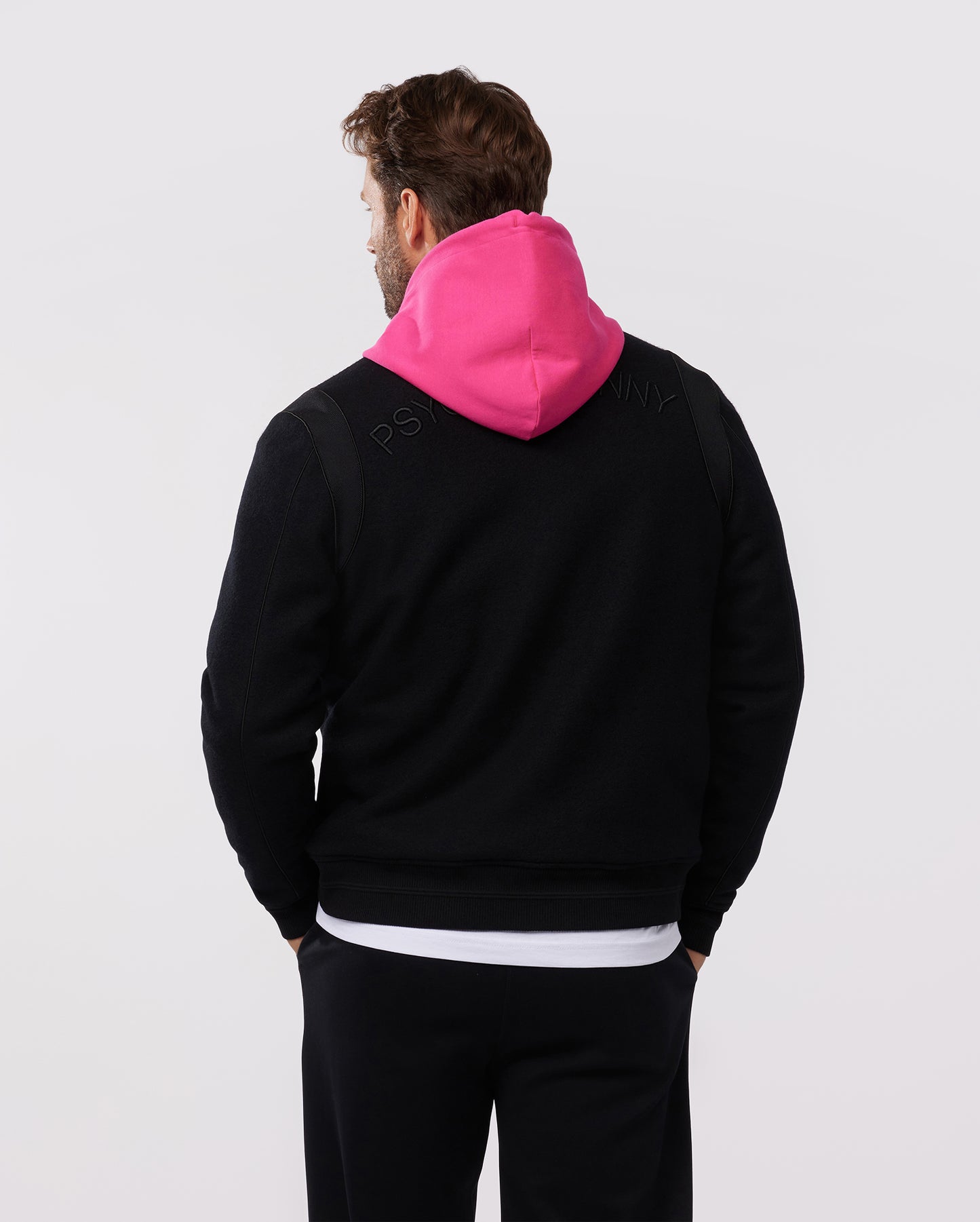 MENS OUTLINE KNIT BOMBER JACKET - B6J457Z1OW