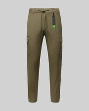 The Psycho Bunny MENS LLOYD CARGO JOGGER (B6P159B200) features khaki green fabric, a drawstring waist, side pockets, and a black tag near the waistband, shown on a plain light grey background.