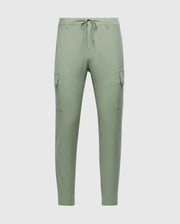 The MENS LLOYD CARGO JOGGER - B6P159B200 by Psycho Bunny features green stretch twill with a drawstring waistband, two side pockets, and tapered fit. With cargo pockets on each side, the lightweight pants offer casual comfort and embroidered refinement.