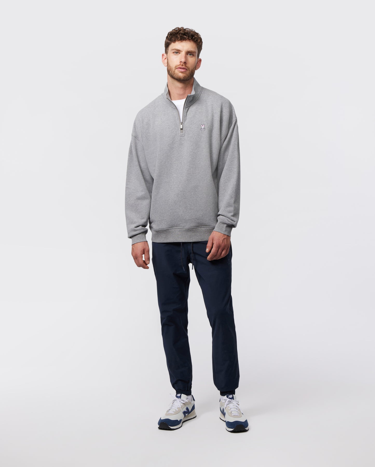MENS YORKVILLE RELAXED FIT FLEECE HALF ZIP POPOVER - B6S454Z1FT