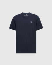 The Psycho Bunny MENS CLASSIC V NECK TEE - B6U100ARPC is a sleek Pima cotton t-shirt with a small white rabbit logo on the left chest, set against a plain backdrop.