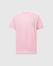 The Psycho Bunny MENS TAYLOR PIQUE TEE (B6U579F200) is a light pink Pima cotton short-sleeve tee with a small embroidered Bunny logo on the left chest, shown on a light gray background.