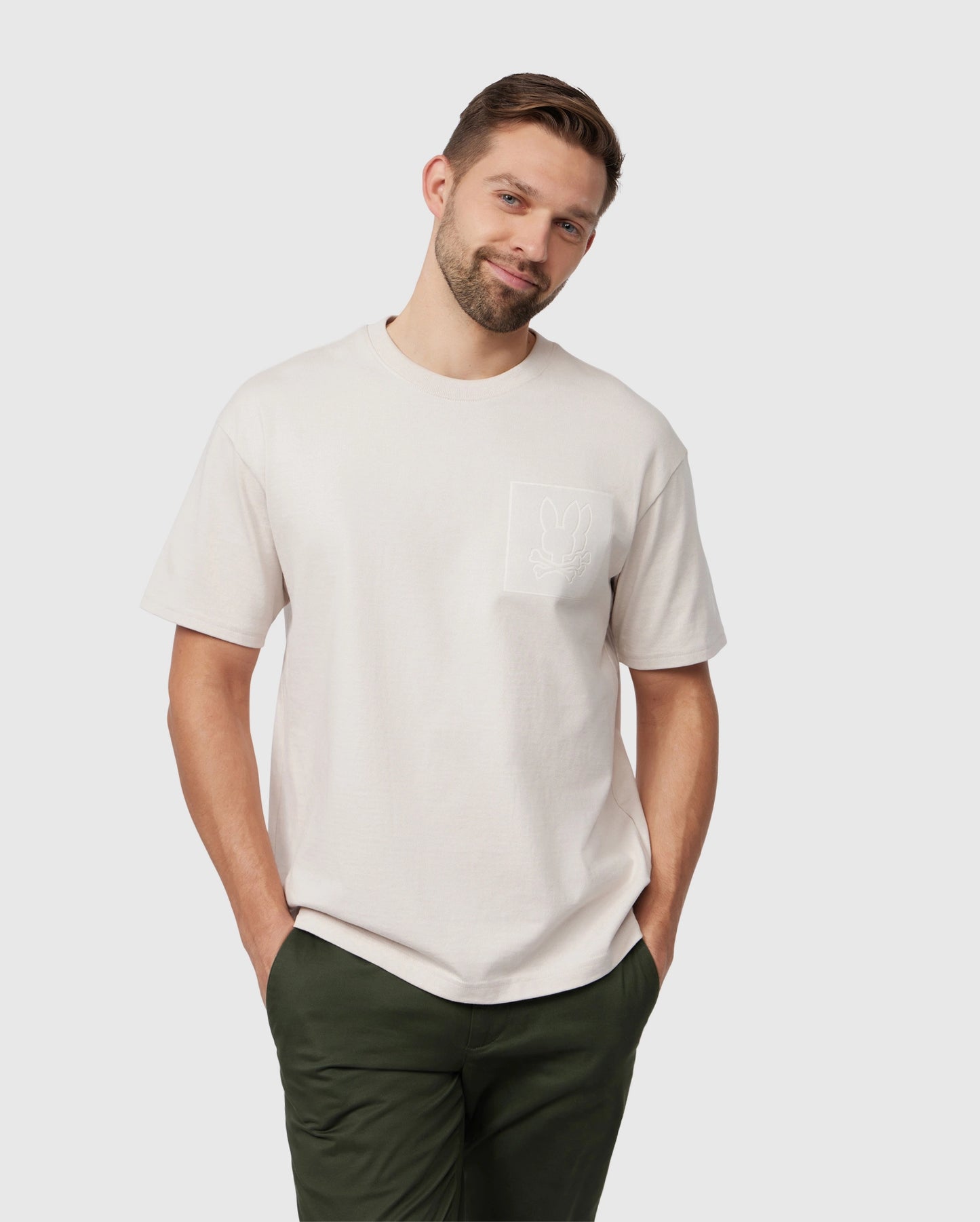 MENS SACRAMENTO RUBBER EMBOSSED RELAXED FIT TEE - B6U622A2PC