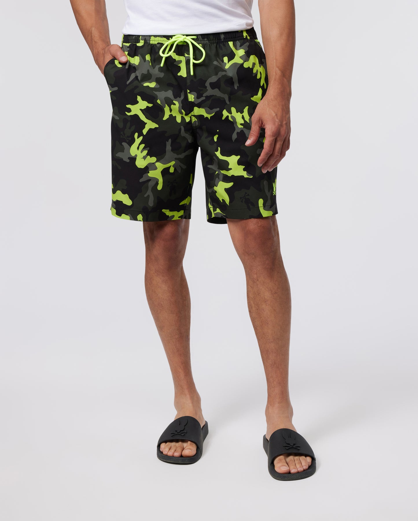MENS PLANO CAMO PRINT LONG SWIM TRUNK - B6W376Z1PO