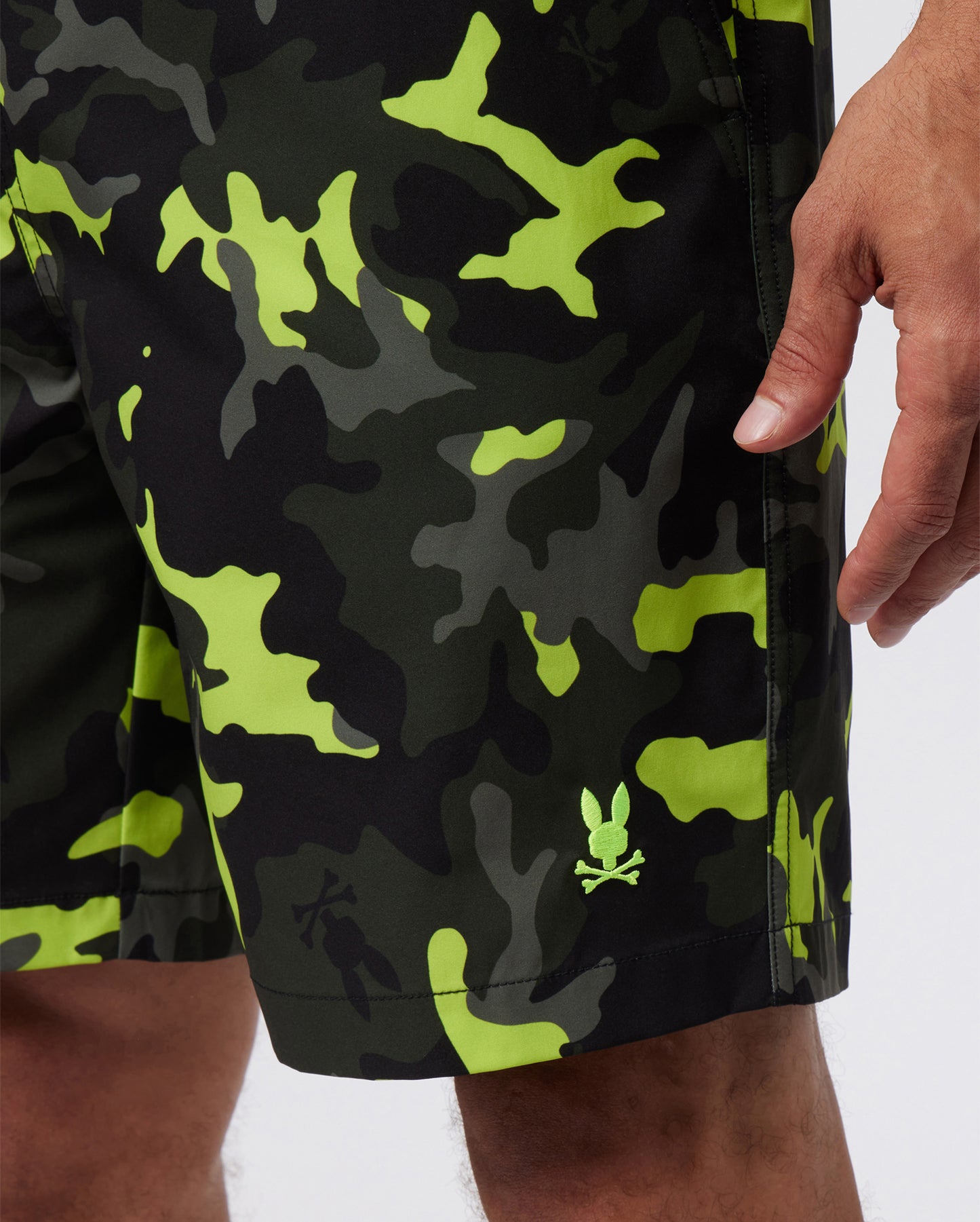 MENS PLANO CAMO PRINT LONG SWIM TRUNK - B6W376Z1PO