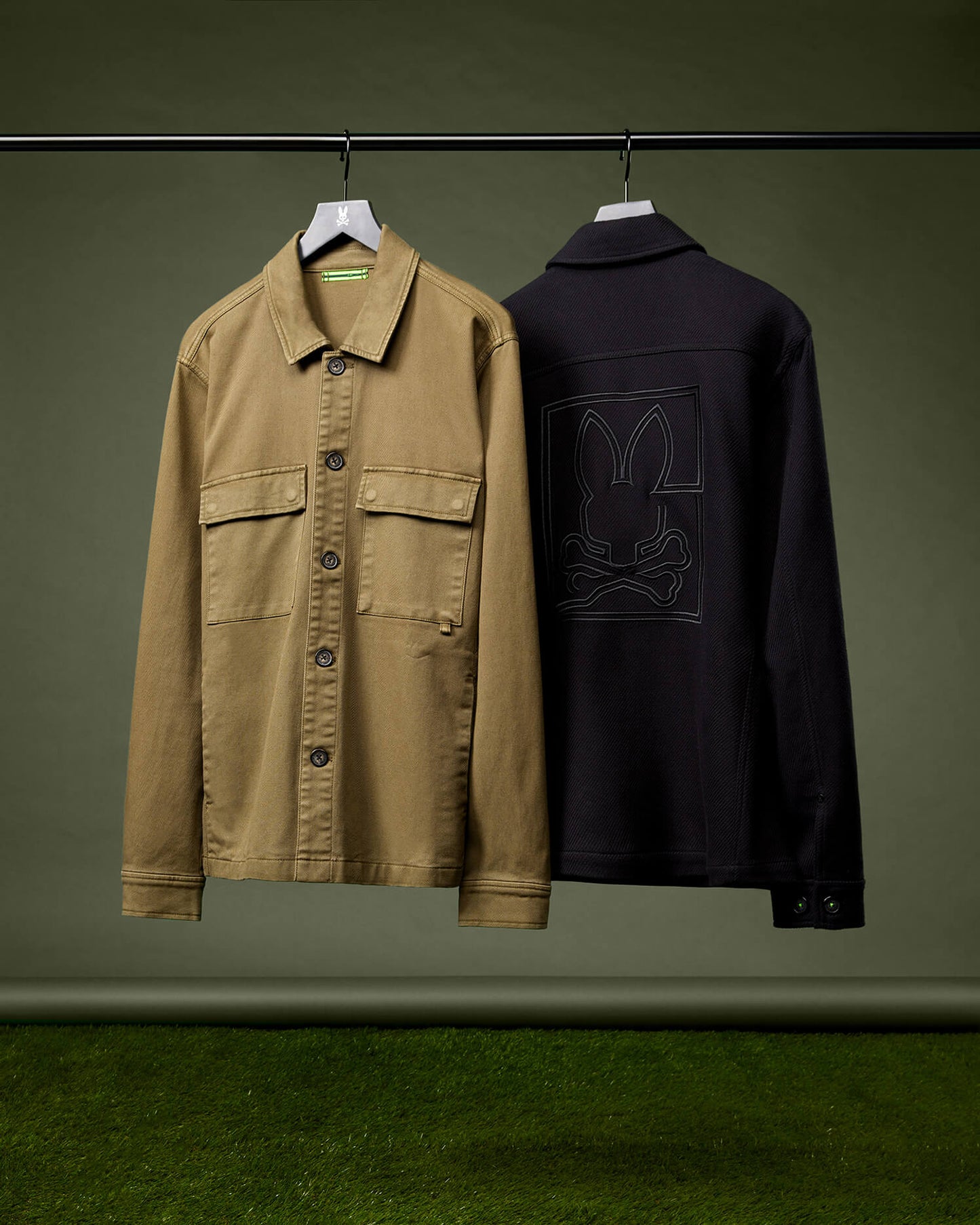 MENS CHESTER SOLID TWILL CHORE JACKET WITH EMBROIDERY - B6J310Z1OW