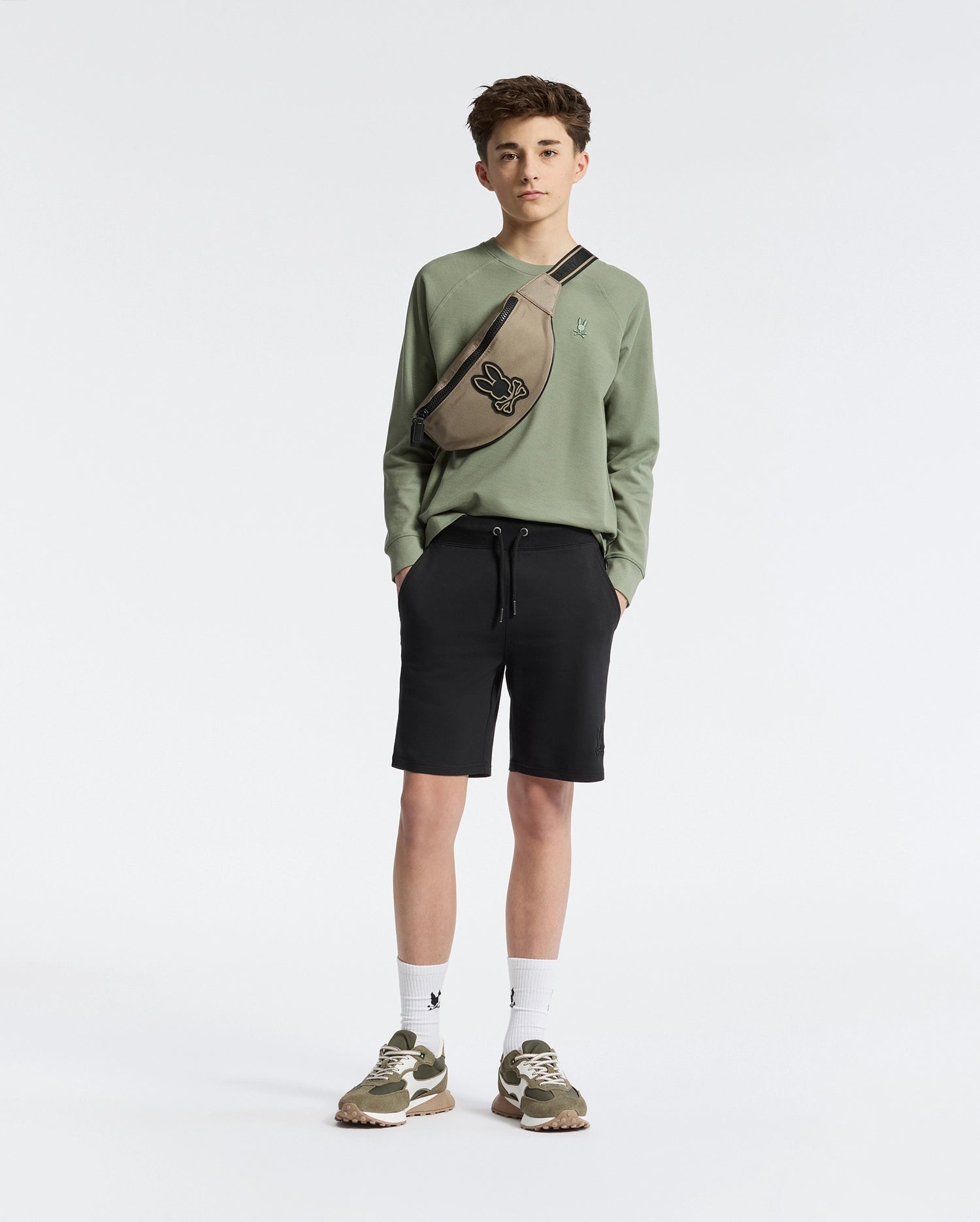 Teen | Kids' Taylor Piqué Long Sleeve Tee by Psycho Bunny, featuring a refined piqué fabric and embroidered logo for a sleek, stylish look.
