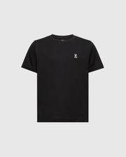 The Psycho Bunny KIDS CLASSIC CREW NECK TEE (B0U014CRPC) is a 100% Pima cotton t-shirt with a small purple cartoon character embroidered logo on the left chest, offering a plain background and front-facing design for a simple yet charming look.