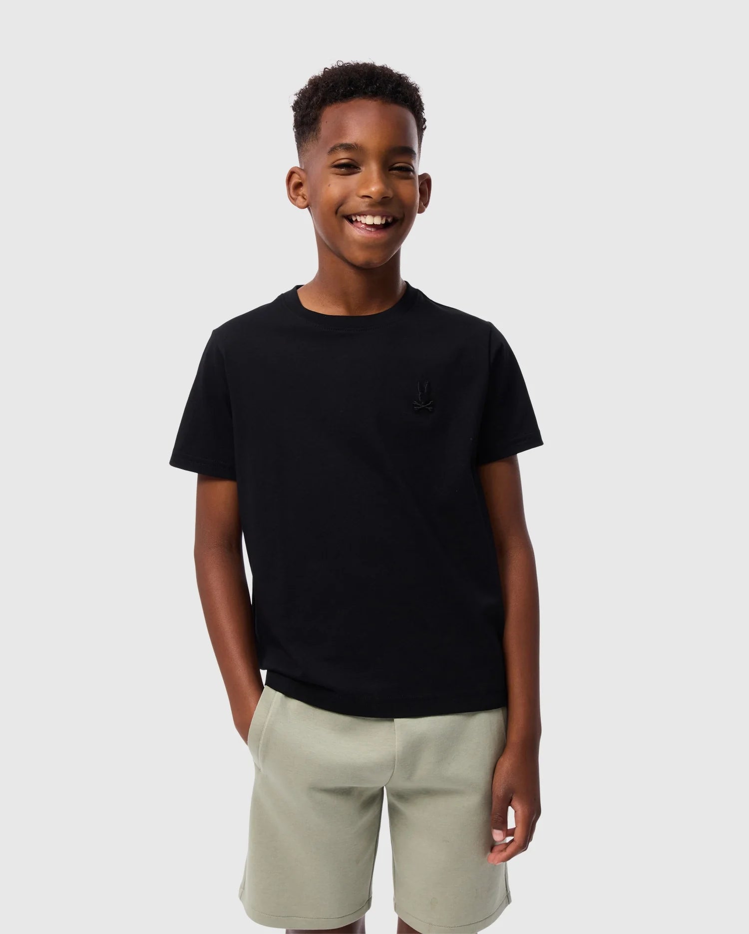 Black t shirt with shorts discount