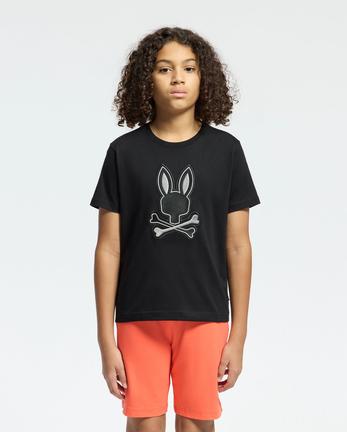 Kids | Kids' New Castle Embroidered Graphic Tee by Psycho Bunny, featuring a bold embroidered logo on soft cotton for a stylish and comfortable fit.