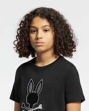Kids | Kids' New Castle Embroidered Graphic Tee by Psycho Bunny, featuring a bold embroidered logo on soft cotton for a stylish and comfortable fit.
