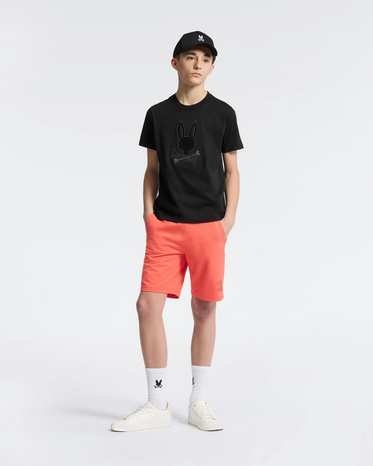 Teen | Kids' New Castle Embroidered Graphic Tee by Psycho Bunny, featuring a bold embroidered logo on soft cotton for a stylish and comfortable fit.