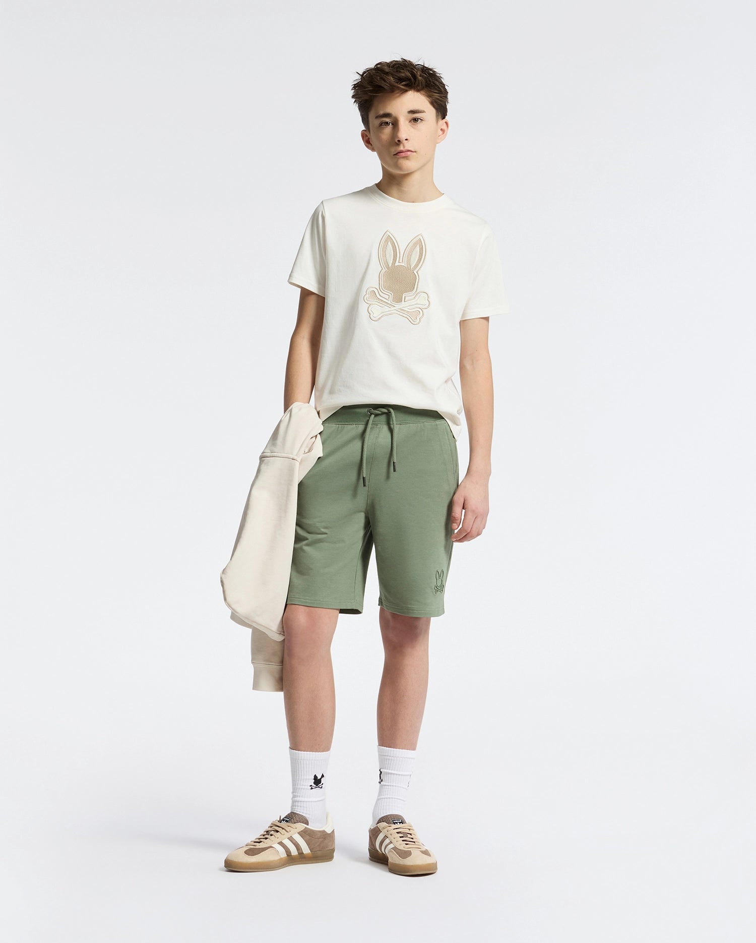 Teen | Kids' New Castle Embroidered Graphic Tee by Psycho Bunny, featuring a bold embroidered logo on soft cotton for a stylish and comfortable fit.