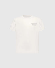 The KIDS SYDNEY BACK GRAPHIC TEE - B0U509F200 by Psycho Bunny is a white T-shirt made from soft Pima cotton, regular fit, with short sleeves and a small embroidered logo on the left chest against a plain light gray background.