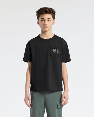 Teen | Kids' Desert Oversized Pocket Tee by Psycho Bunny, featuring a relaxed fit, chest pocket, and embroidered logo for a casual, stylish look.