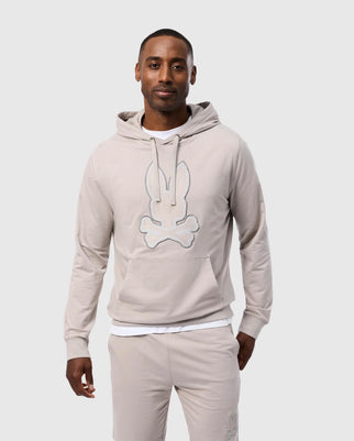 MENS White WALTER MICRO FRENCH TERRY HOODIE PSYCHO BUNNY 110 OYSTER S