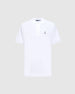 This Psycho Bunny Men's Classic Pique Polo Shirt, model B6K001ARPC, is designed with soft Pima cotton for comfort. It features short sleeves and a small embroidered Psycho Bunny logo on the chest, along with a classic collar and button placket for a timeless style.