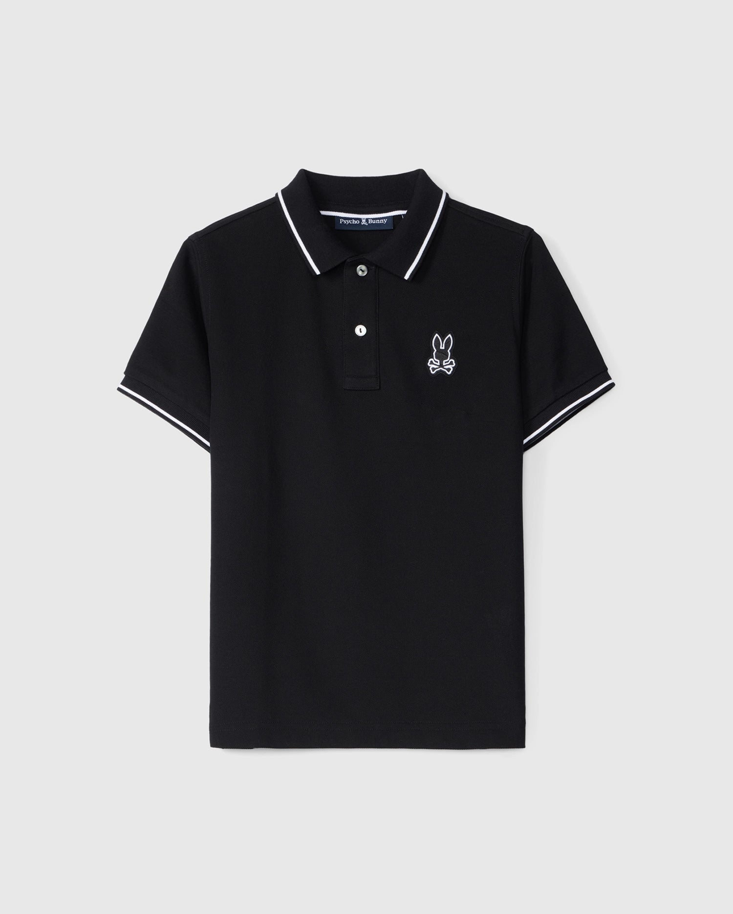 Black polo shirt button up clearance