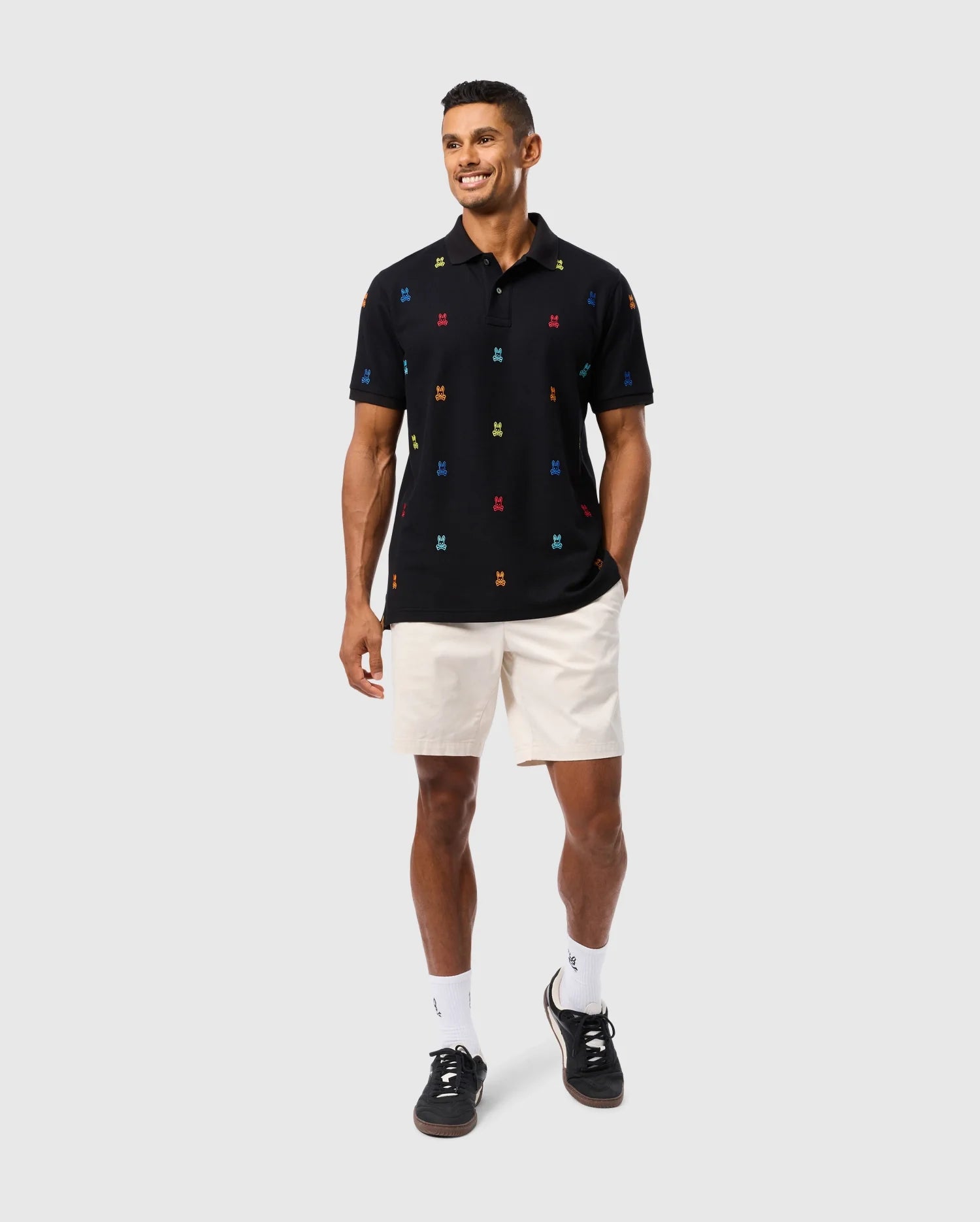 MENS Black BONHAM PIQUE POLO PSYCHO BUNNY 001 Black S