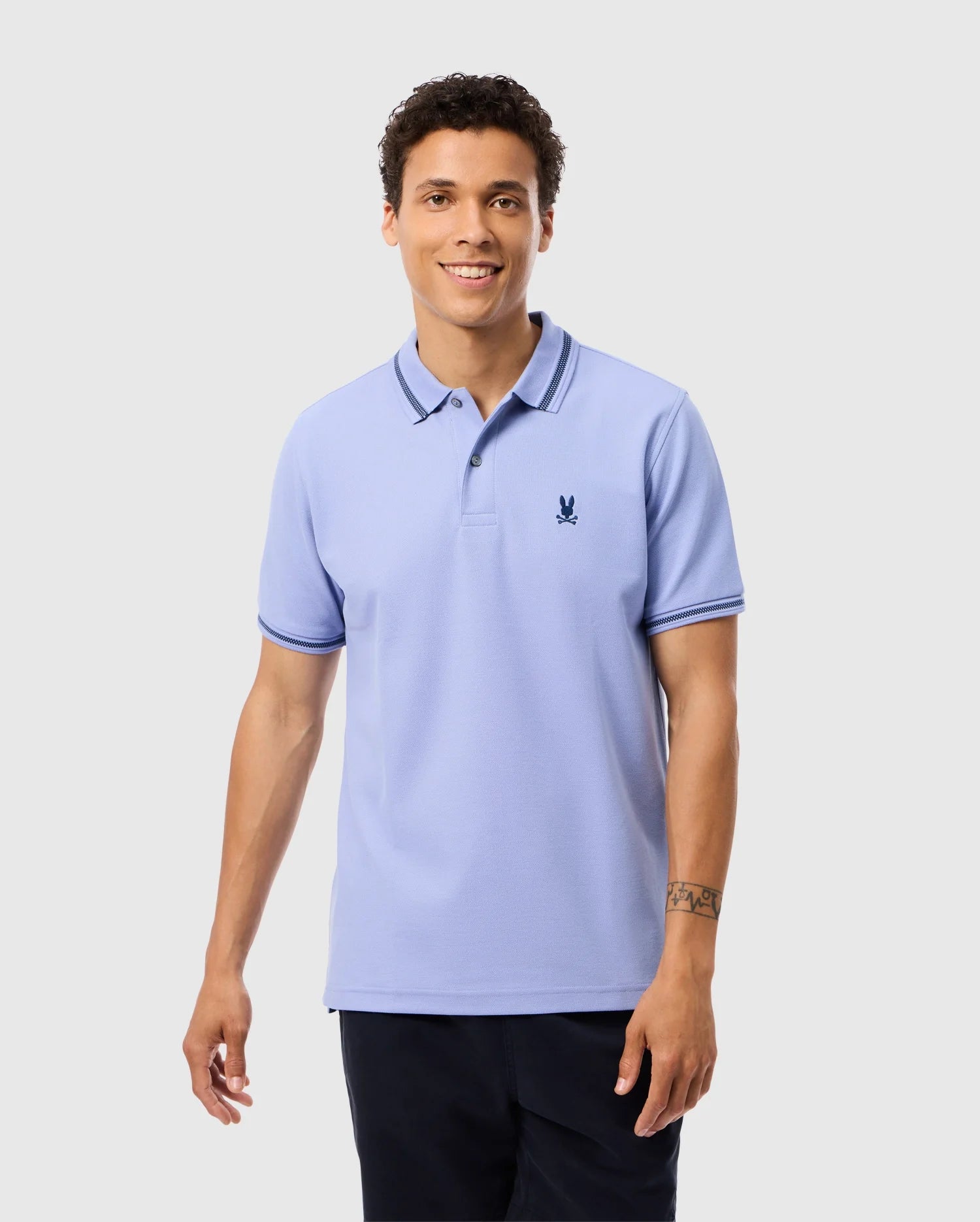 Baby blue mens polo shirt clearance
