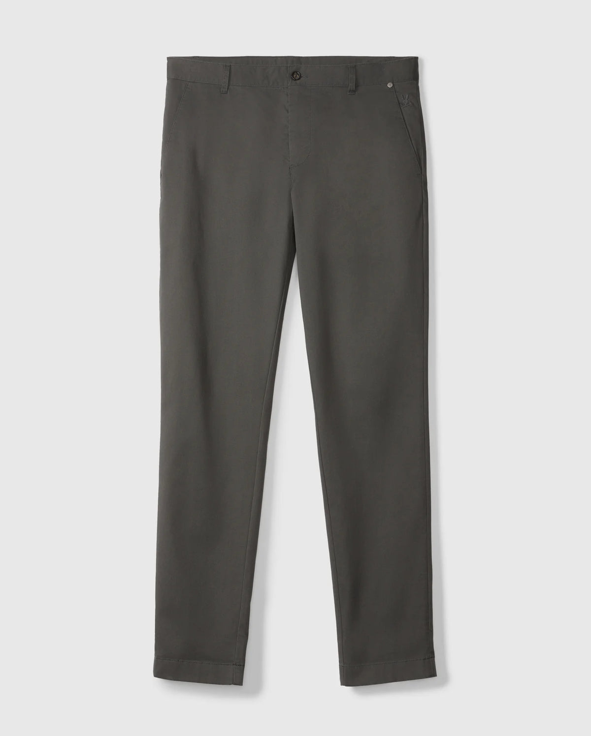 The Psycho Bunny MENS GILMAN CHINO PANT in dark green, style B6P393Z1WB, showcases a straight-fit with button and zip closure, belt loops, and side pockets for a classic and versatile design that easily transitions from workday to weekend.