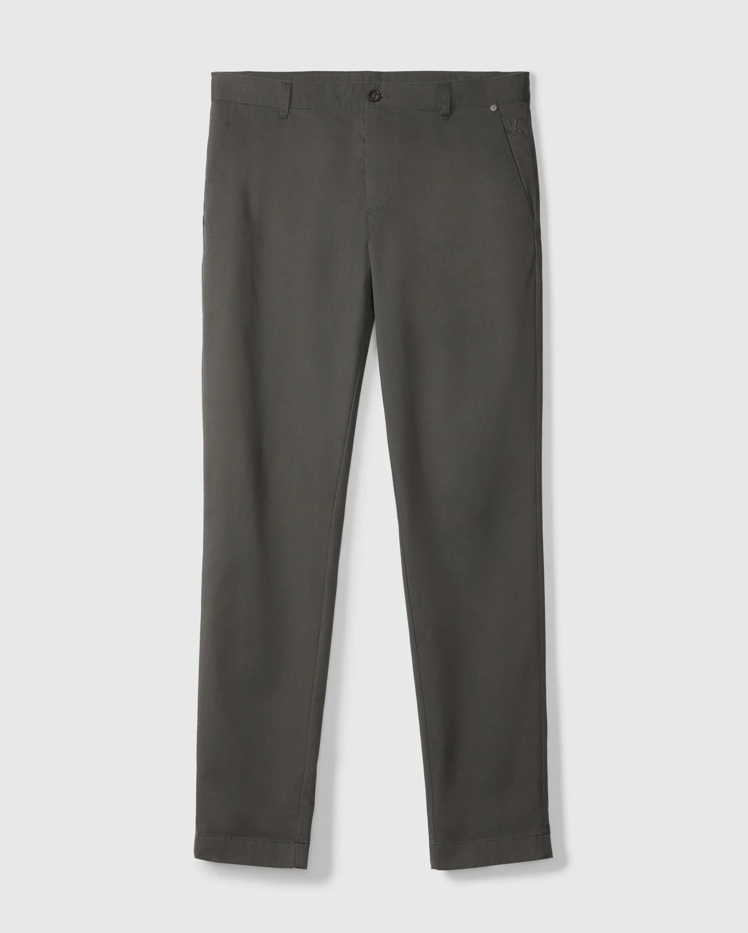 The Psycho Bunny MENS GILMAN CHINO PANT in dark green, style B6P393Z1WB, showcases a straight-fit with button and zip closure, belt loops, and side pockets for a classic and versatile design that easily transitions from workday to weekend.