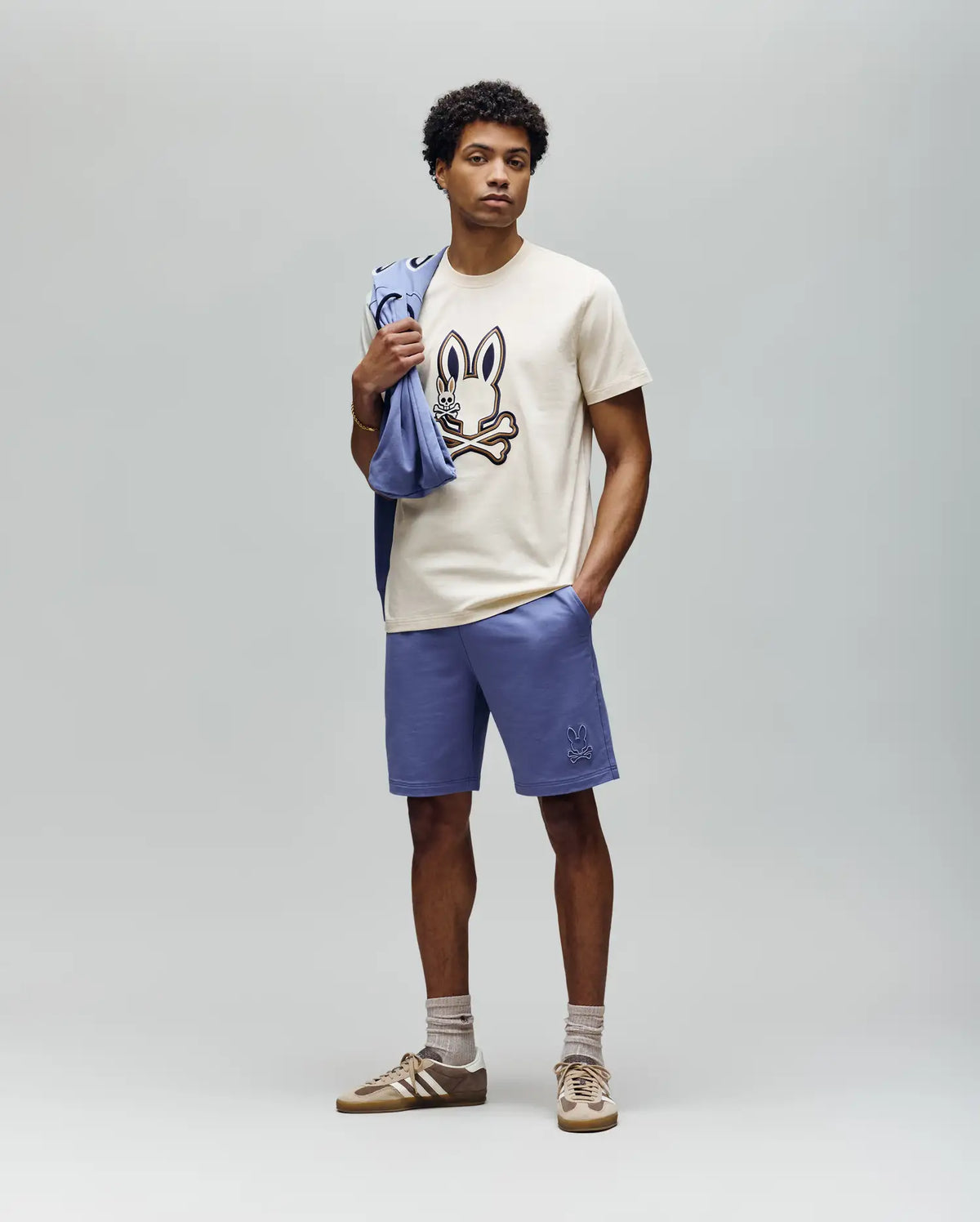 SHORT LEVANZO EN TISSU MICRO RATINÉ, BRODÉ - B6R578F200