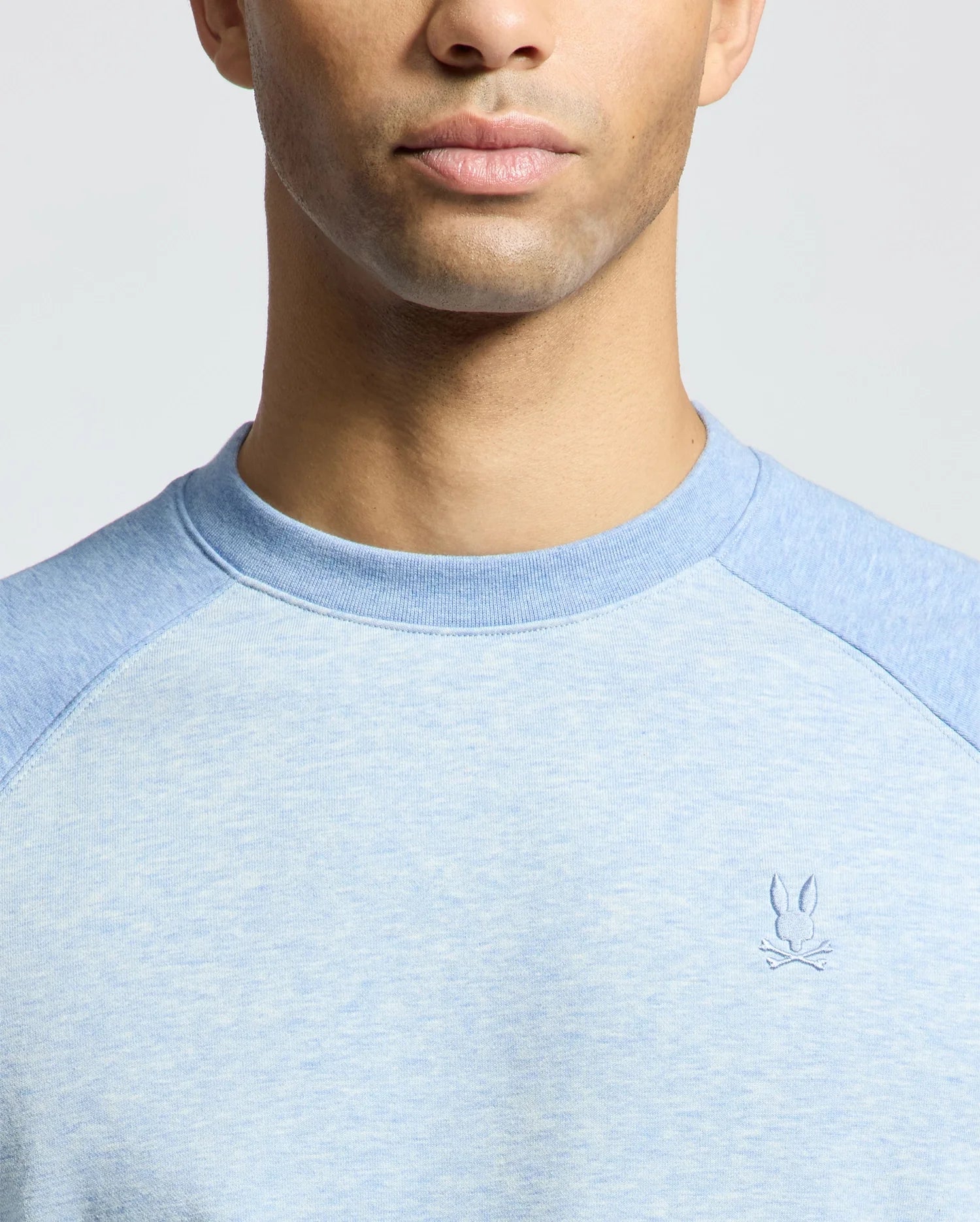 Mens Blue Archie Melange Color Block Sweatshirt | Psycho