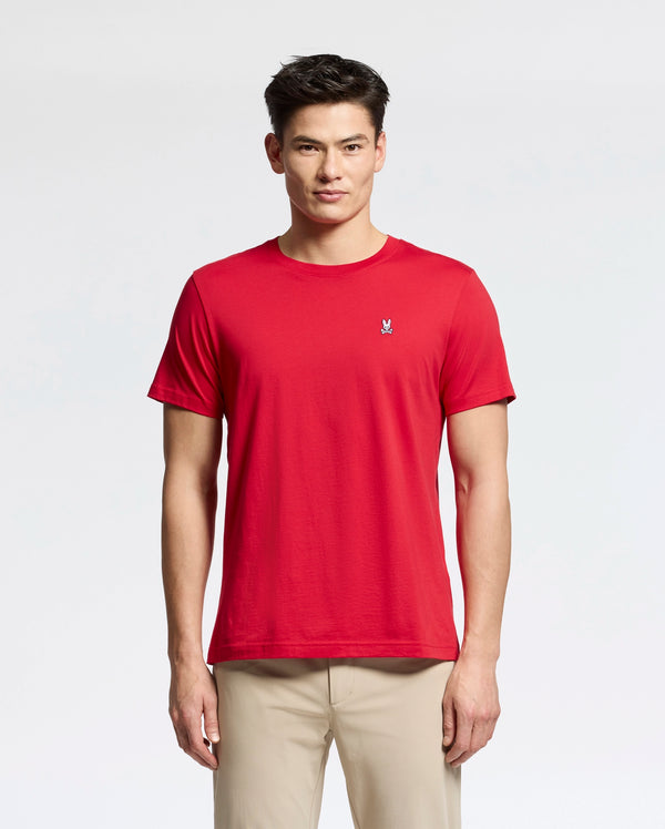 MENS CLASSIC CREW NECK RED TEE - B6U014CRPC | PSYCHO BUNNY