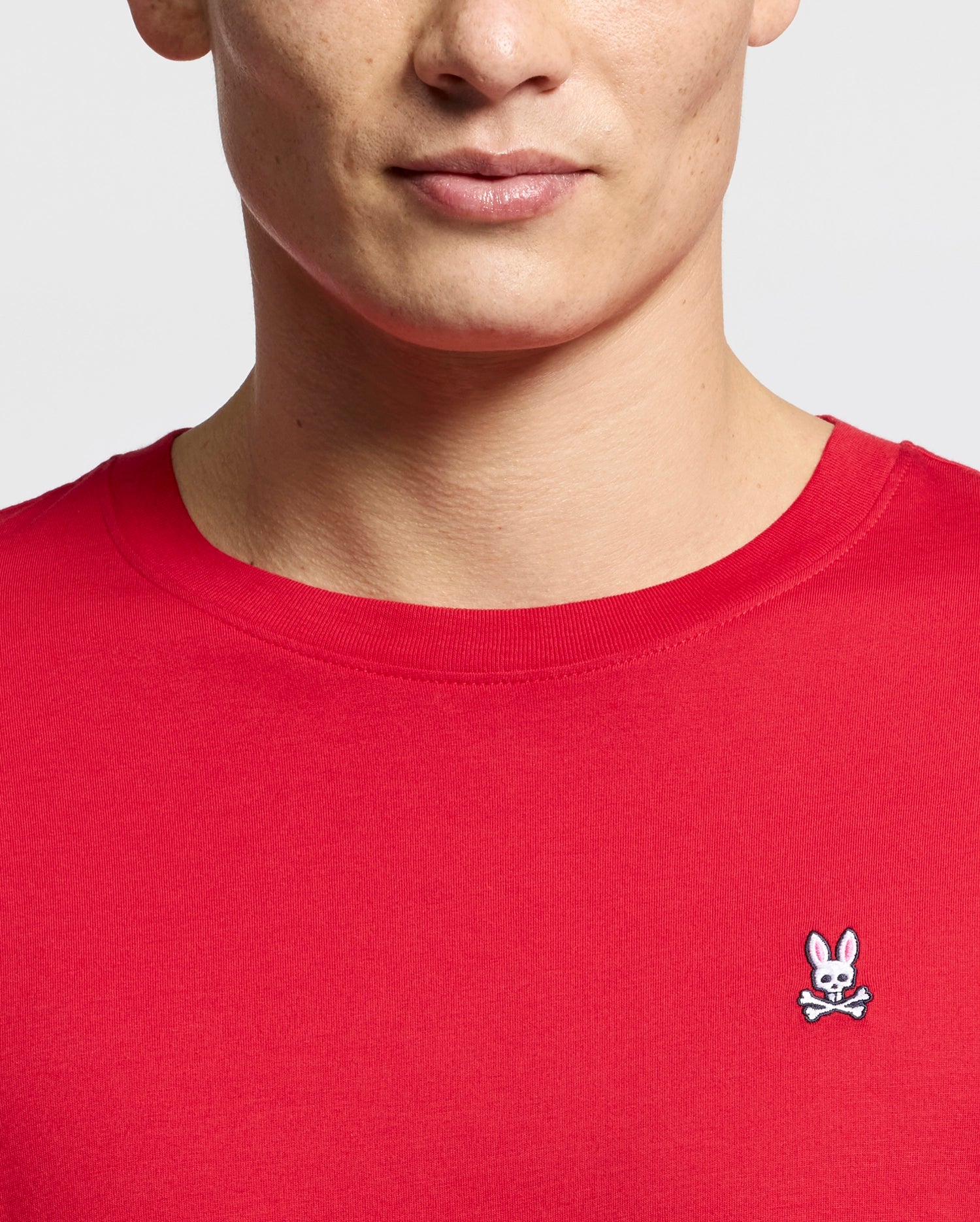 MENS CLASSIC CREW NECK RED TEE - B6U014CRPC | PSYCHO BUNNY