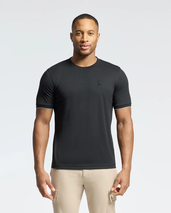Mens Black Bryce Performance Tee | Psycho Bunny