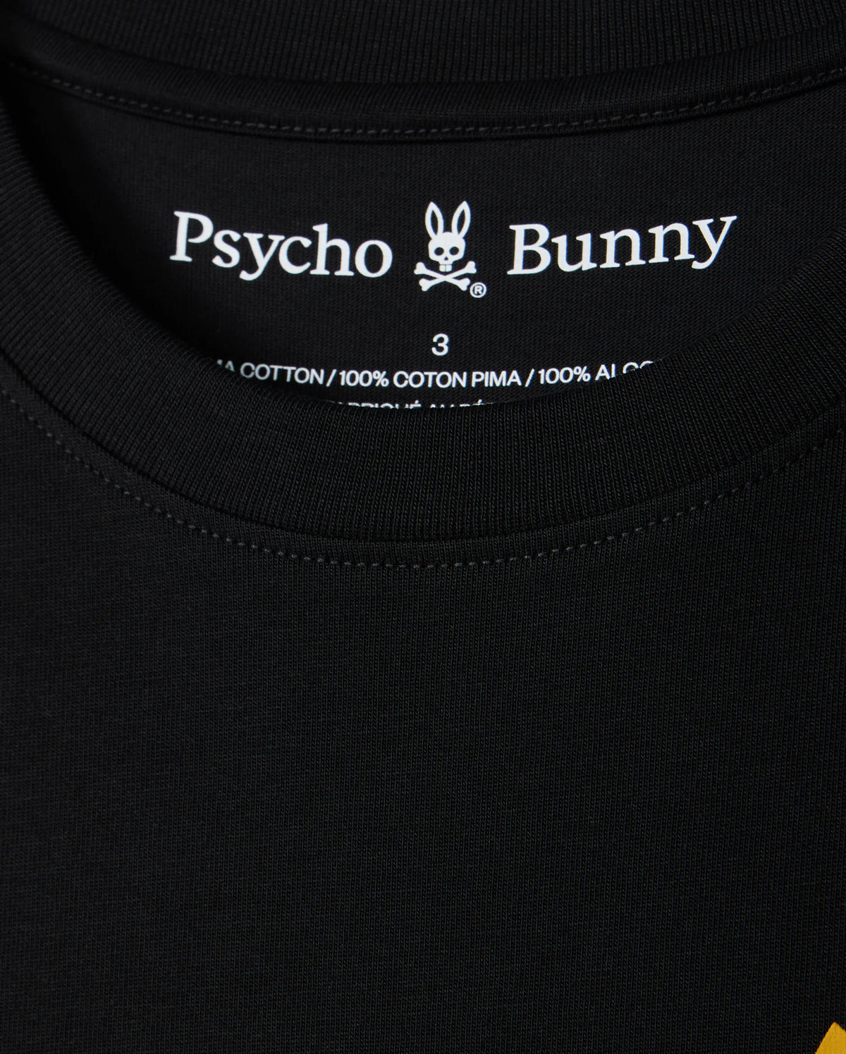 Label detail on Men's Pima Cotton Las Vegas City Tee