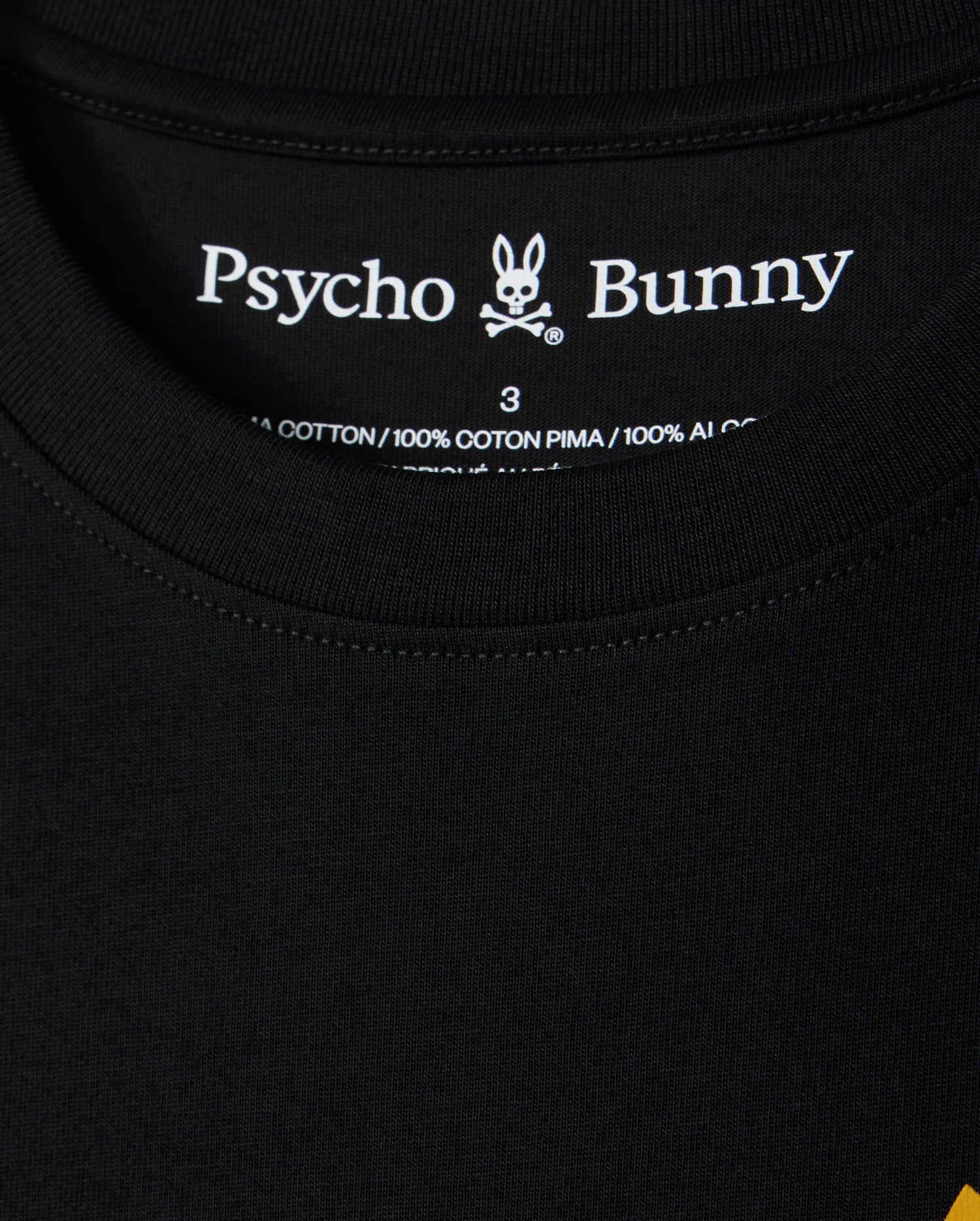 Label detail on Men's Pima Cotton Las Vegas City Tee