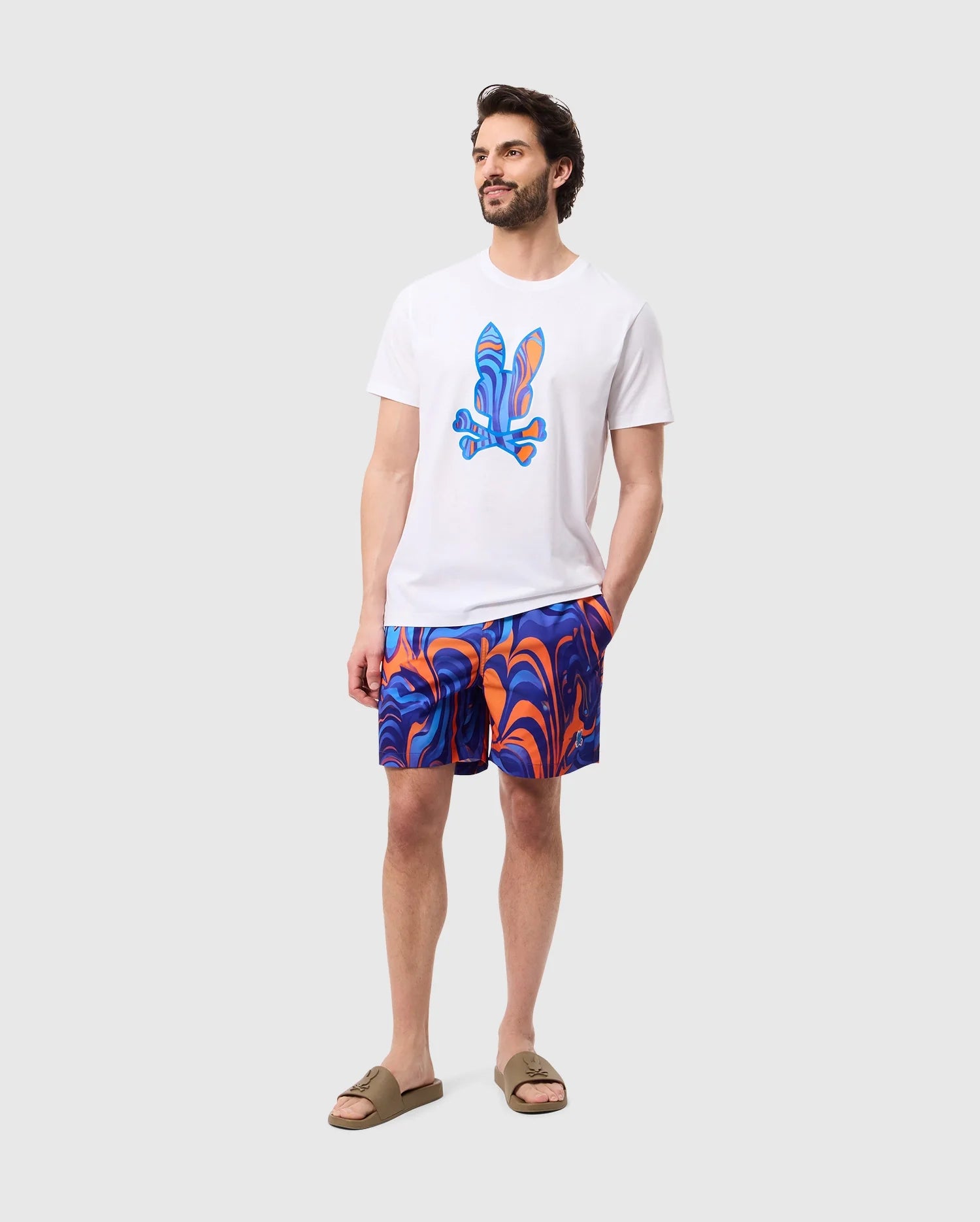 Swim trunks with matching shirt on sale