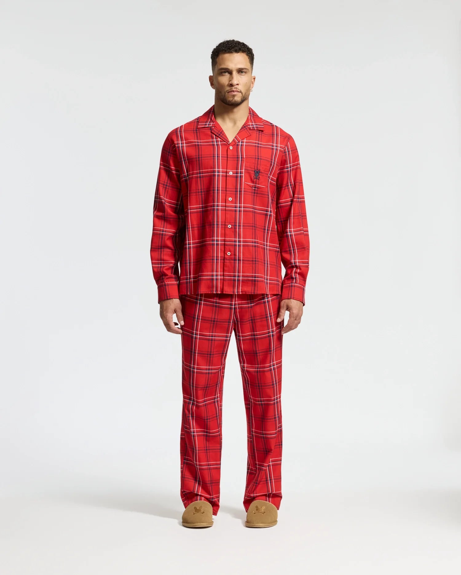 Men s Val Flannel Pajama Set 621 BRILLIANT RED 2 XXL