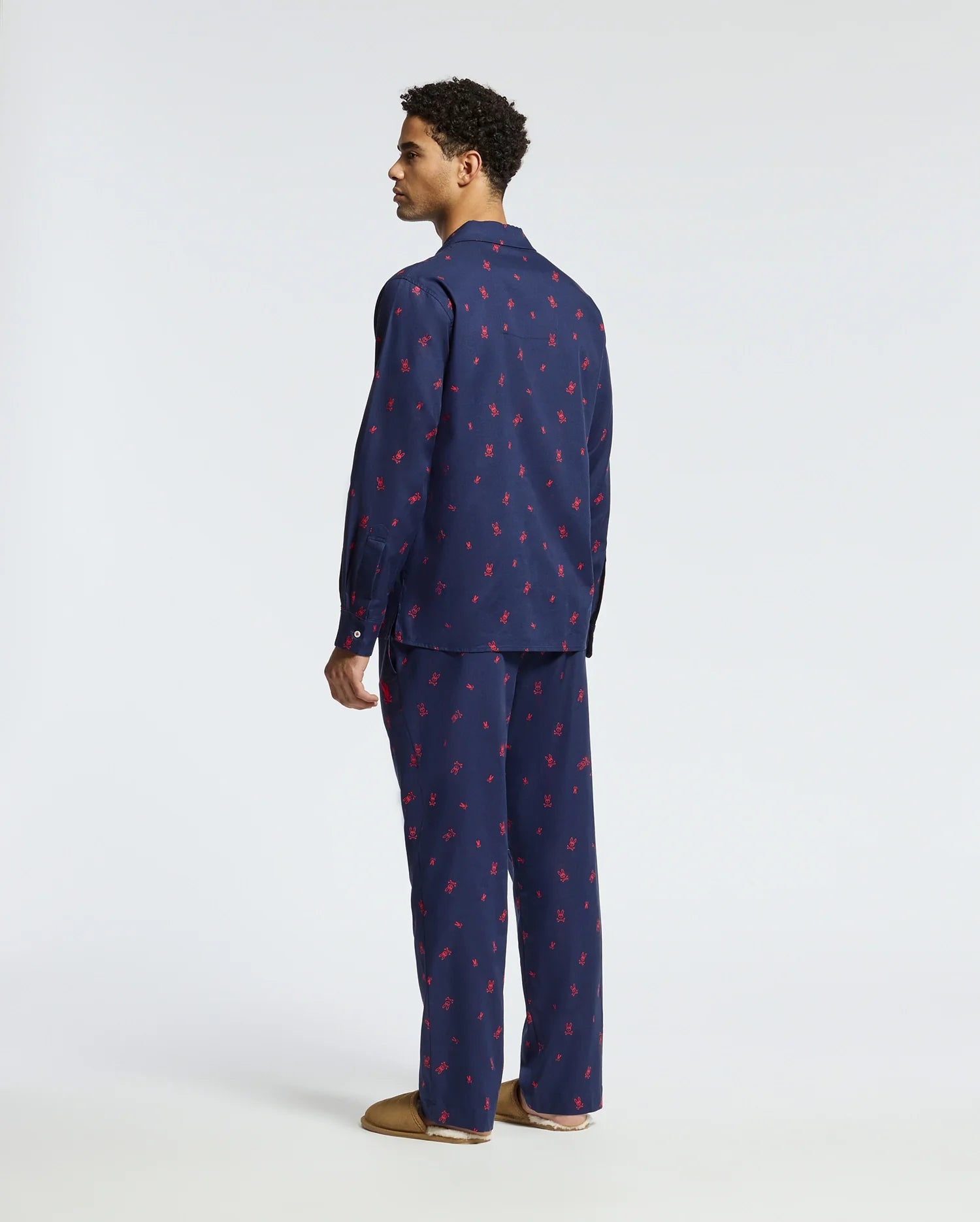 MENS ALL OVER PRINT FLANNEL PAJAMA SET B6X343E200