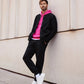 MENS OUTLINE KNIT BOMBER JACKET - B6J457Z1OW