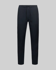 The MENS BEN TECH JOGGER PULL ON - MB0600013 by Psycho Bunny, made from polyester spandex fabric with an elastic waistband, drawstring, and side pockets, is shown against a plain light grey background.
